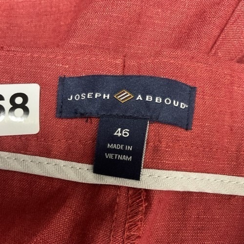 NWT Joseph Abboud Modern Fit Red Stretch Chino Shorts Men 46 Vietnam Linen Blend - Picture 2 of 12